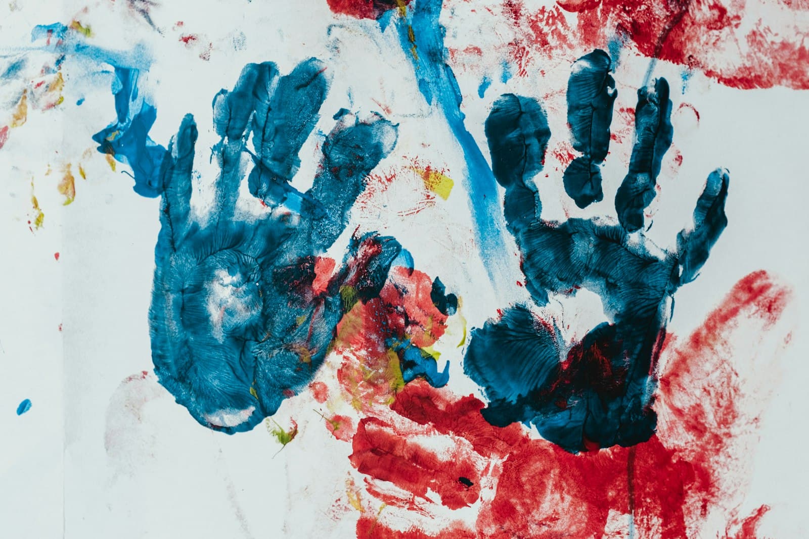 A finished handprint craft — the smudges and imperfections are the gift